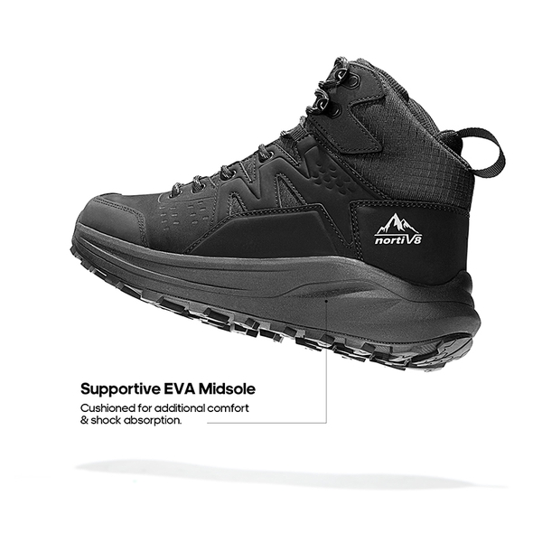 Men's Cap-Toe Lightweight Hiking Boots - BLACK - 1